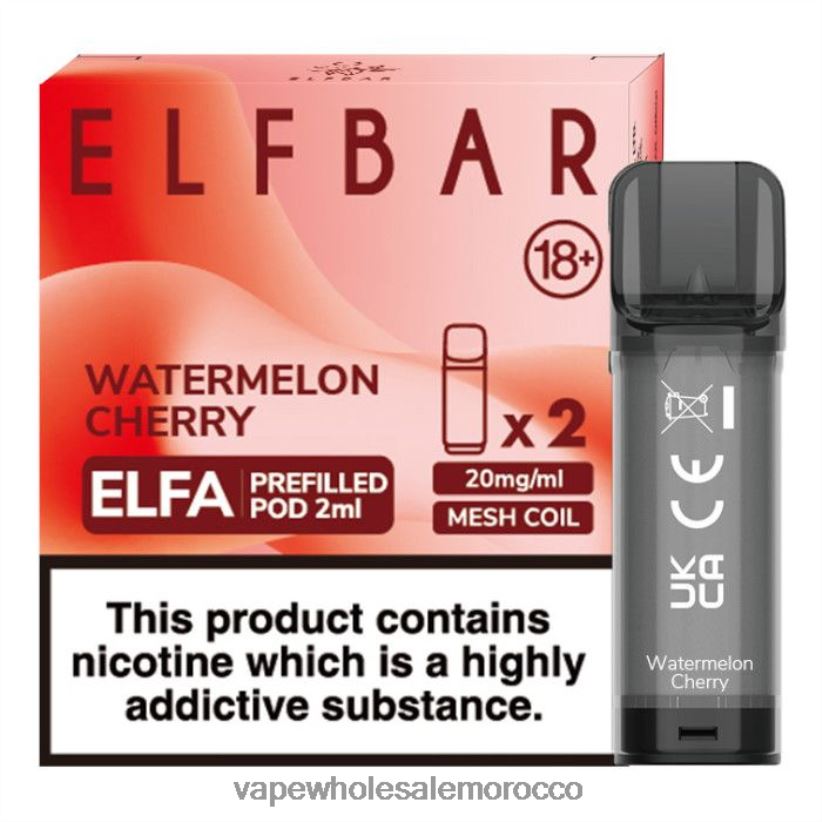 Vape Morocco - الكرز البطيخ R840F2329 ELFBAR Elfa جراب مملوء مسبقًا - 2 مل - 20 ملجم (عبوتان)