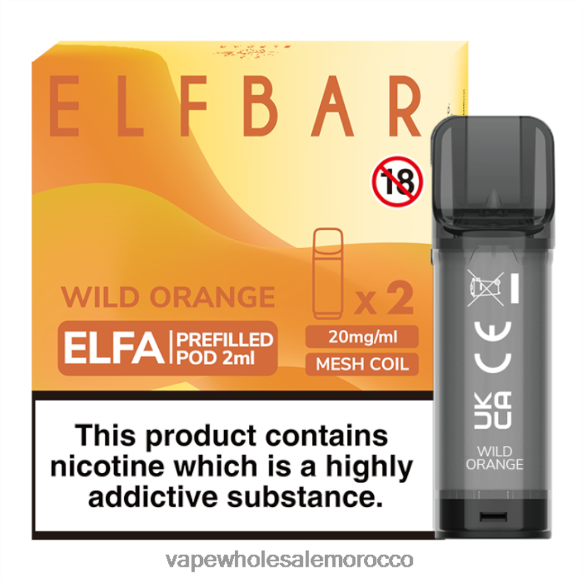 Vape Morocco - البرتقال البري R840F2340 ELFBAR Elfa جراب مملوء مسبقًا - 2 مل - 20 ملجم (عبوتان)