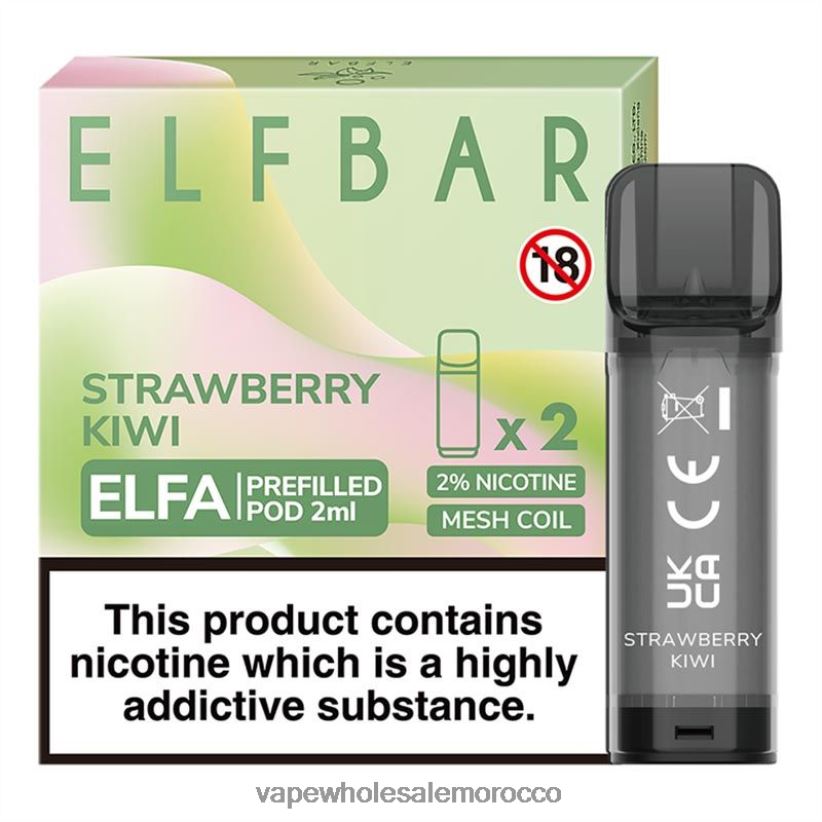 Vape Wholesale Morocco - كيوي فراولة R840F2317 ELFBAR Elfa جراب مملوء مسبقًا - 2 مل - 20 ملجم (عبوتان)