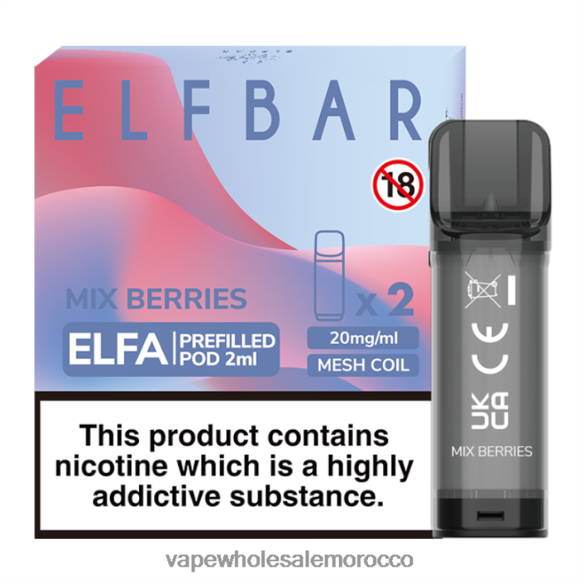 Vape Wholesale Morocco - مزيج التوت R840F2339 ELFBAR Elfa جراب مملوء مسبقًا - 2 مل - 20 ملجم (عبوتان)