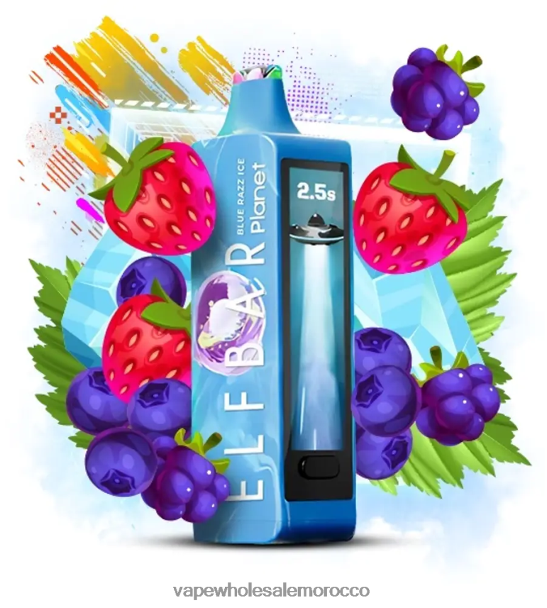 E Cigarette Morocco - الجليد الأزرق Elf Bar Planet 25000 46VF2215