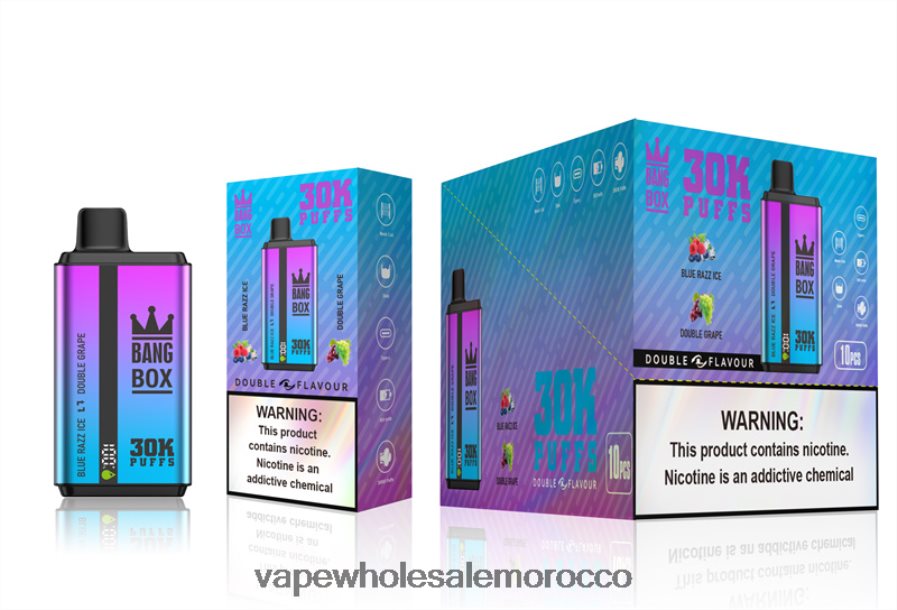 Electronic Cigarette Morocco - Bang Box 30000 نفخة نكهات مزدوجة بلو راز آيس وعنب مزدوج Z064V672