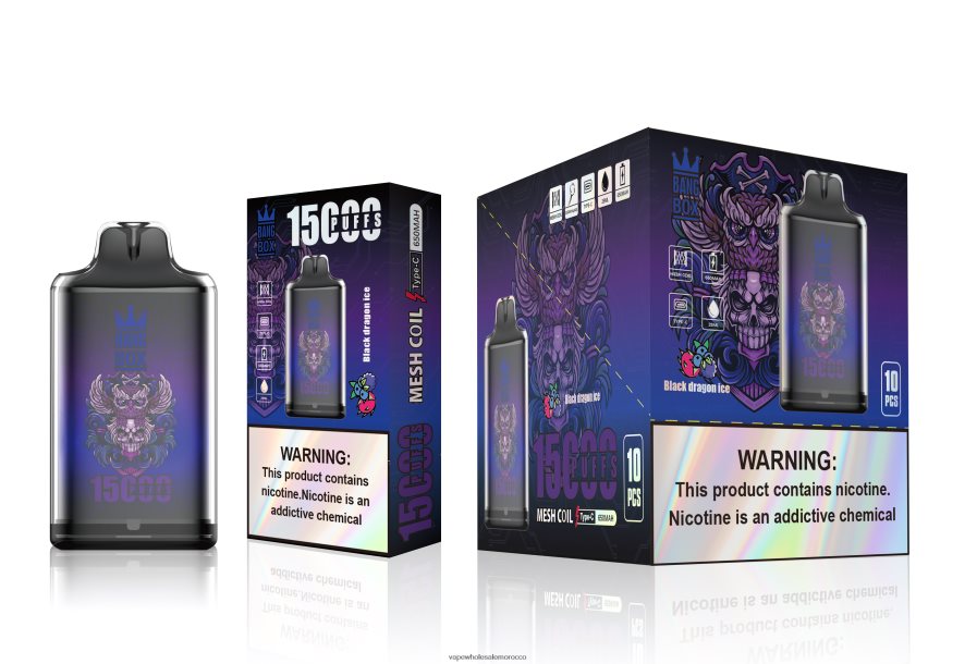 Electronic Cigarette Morocco - Bang Box s1-15000 نفث جليد التنين الأسود Z064V6110