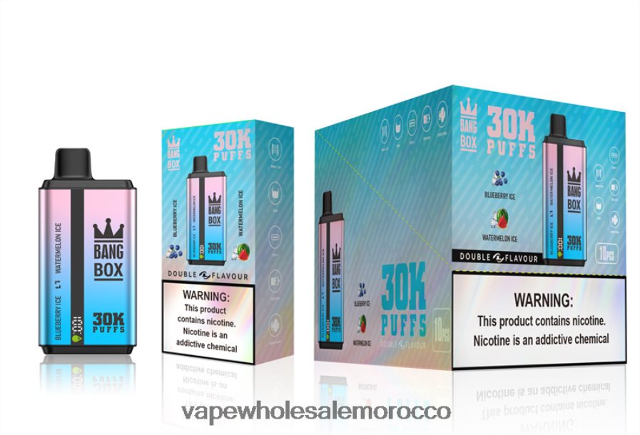 Lets Vape Morocco - Bang Box 30000 نفخة نكهات مزدوجة ثلج التوت و ثلج البطيخ Z064V669