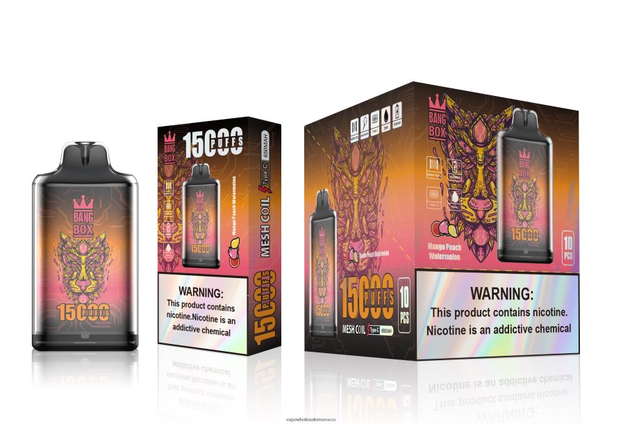 Lets Vape Morocco - Bang Box s1-15000 نفث مانجو خوخ بطيخ Z064V6107