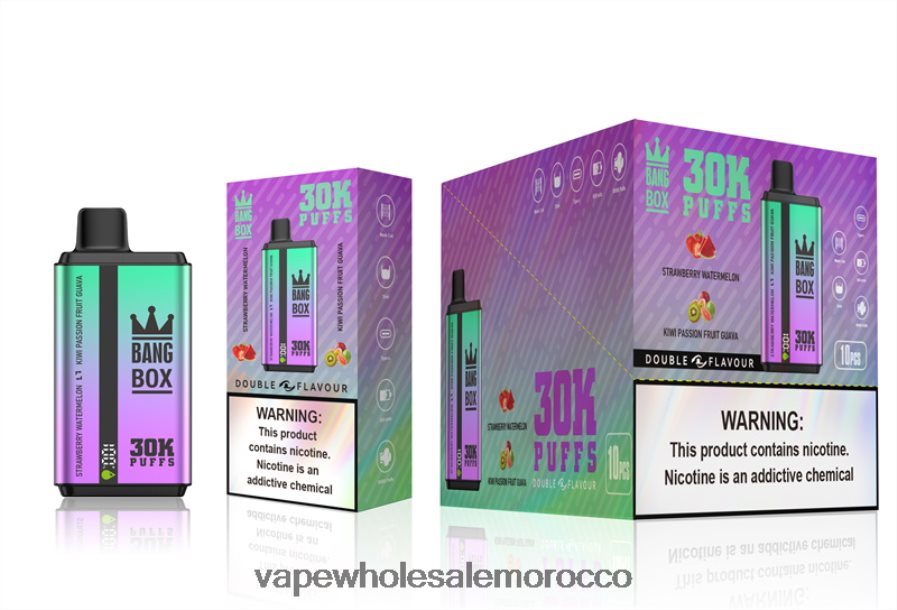 Morocco Vape Wholesale - Bang Box 30000 نفخة نكهات مزدوجة فراولة، بطيخ، كيوي، باشن فروت، جوافة Z064V670