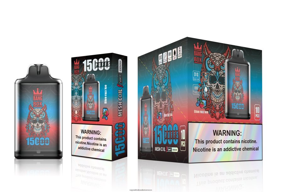 Morocco Vape Wholesale - Bang Box s1-15000 نفث الجليد الأزرق Z064V6108