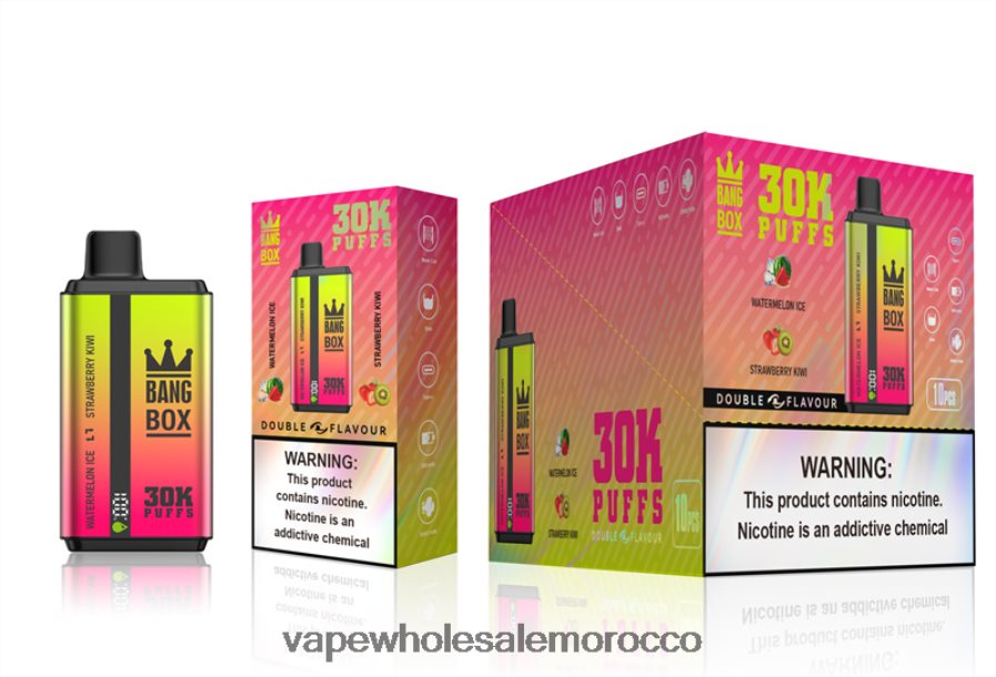 Vape بالجملة - Bang Box 30000 نفخة نكهات مزدوجة بطيخ مثلج وفراولة كيوي Z064V662