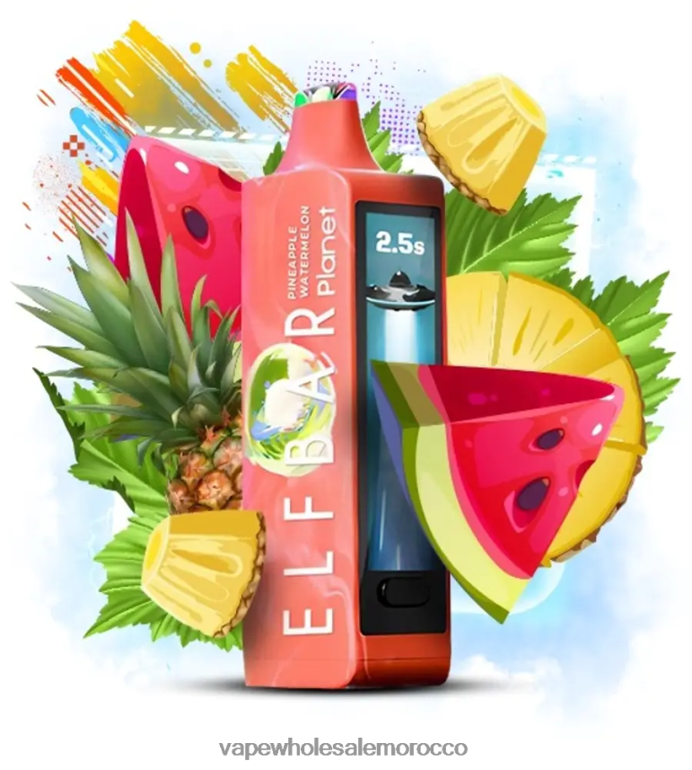 Vape بالجملة - الأناناس والبطيخ Elf Bar Planet 25000 46VF2225