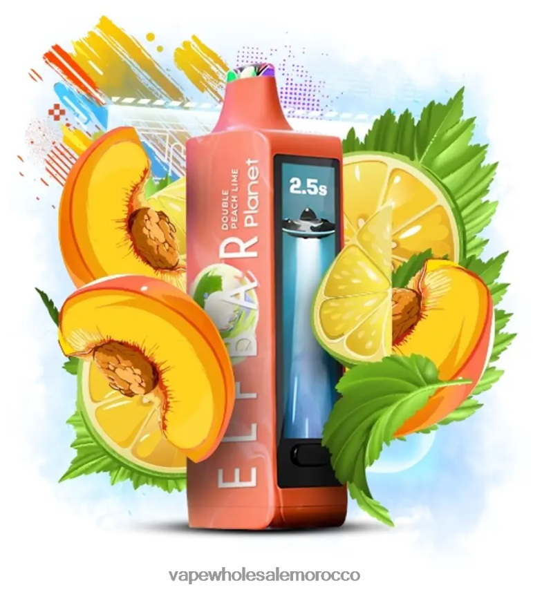 Vape Price Morocco - الجير الخوخ المزدوج Elf Bar Planet 25000 46VF2231