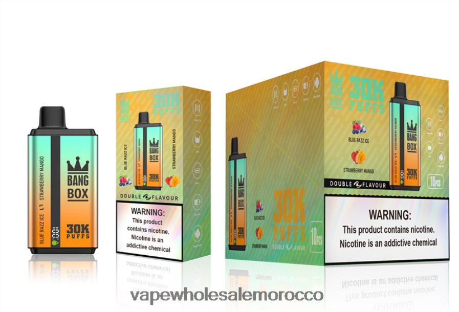 Vape Wholesale - Bang Box 30000 نفخة نكهات مزدوجة بلو راز آيس وفراولة ومانجو Z064V673