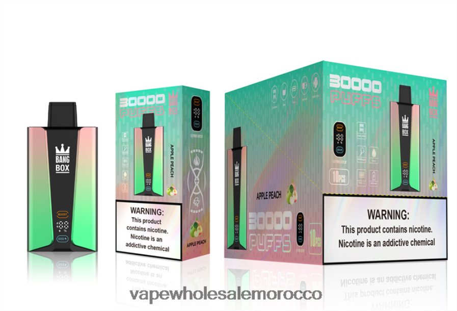 Vape Wholesale Morocco - Bang Box شاشة سمارت 30000 نفخة التفاح والخوخ Z064V683