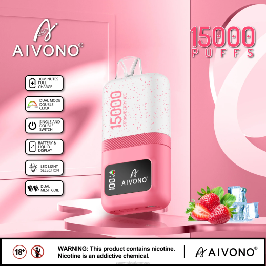 Morocco Vape Wholesale - Aivono AIM magic 15000 جليد الفراولة X46471