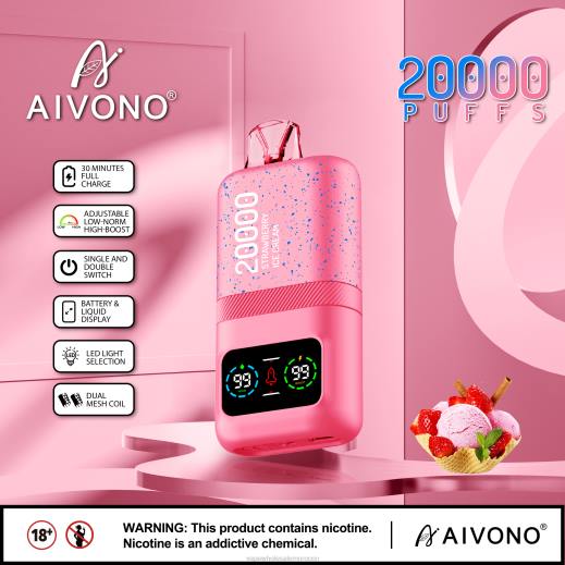 السيجارة الالكترونية - Aivono AIM magic 20000 آيس كريم الفراولة X46480