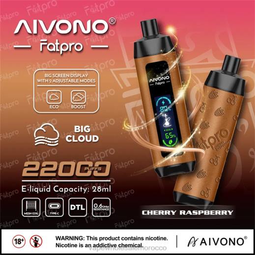 السيجارة الالكترونية - Aivono Fatpro 22000 توت الكرز X4644