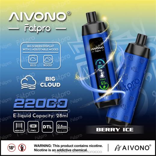 Morocco Vape Shop - Aivono Fatpro 22000 جليد التوت X46410