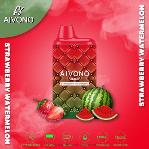 السيجارة الالكترونية - Aivono AIM MAGIC 5800 علبة سجائر بالفم الفراولة والبطيخ X46499