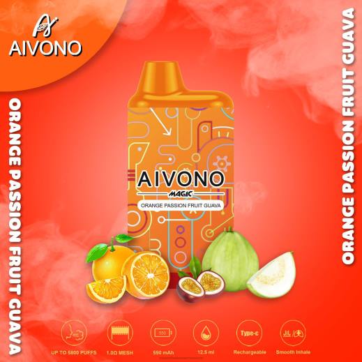 Morocco Vape Wholesale - Aivono AIM MAGIC 5800 علبة سجائر بالفم برتقال باشن فروت جوافة X46490