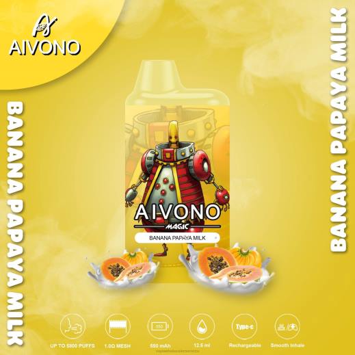 Vape Wholesale Supplier - Aivono AIM MAGIC 5800 علبة سجائر بالفم حليب الموز والبابايا X46494