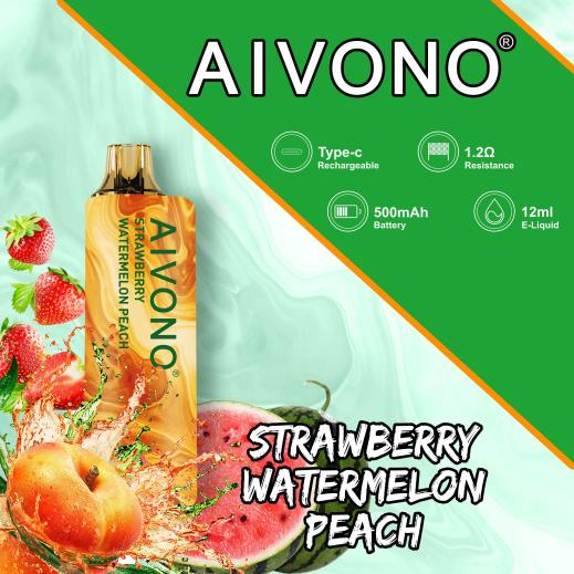 Lets Vape Morocco - Aivono AIM GUN 7000 الفراولة والبطيخ والخوخ X464108