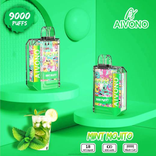 Vape Wholesale - Aivono AIM XXL 9000 ملصق فم شفاف موهيتو النعناع X46455