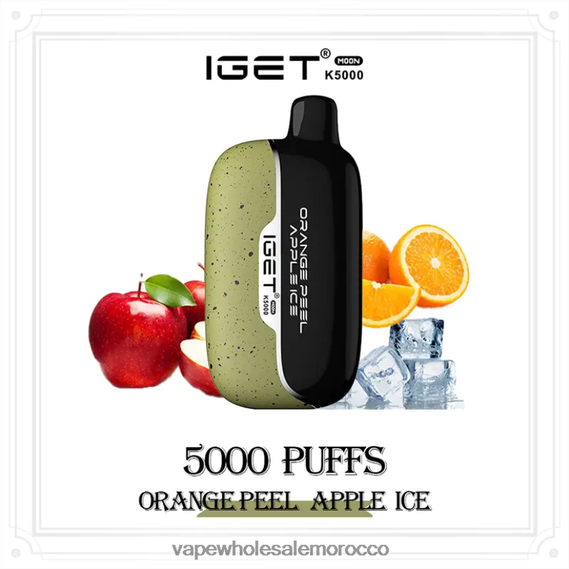 Morocco Vape Wholesale - IGET Moon k5000 قشر البرتقال وثلج التفاح 062N8F15