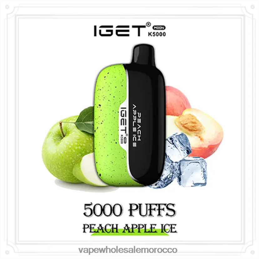 Vape بالجملة - IGET Moon k5000 جليد الخوخ والتفاح 062N8F7